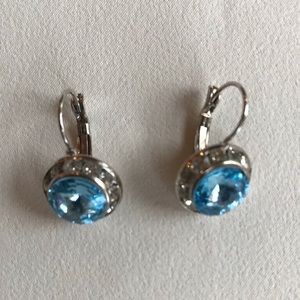 Blue Topaz CZ Earrings